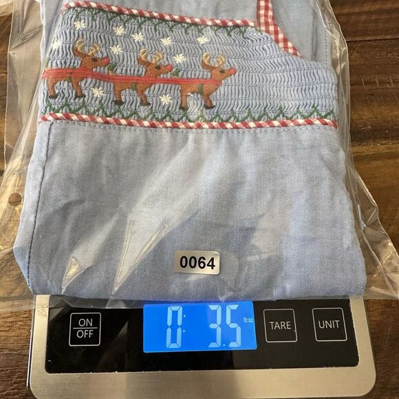 Lil Cactus Size 18-24 Months 100% Cotton Smocked Embroidered Christmas Jumpsuit - Picture 9 of 9